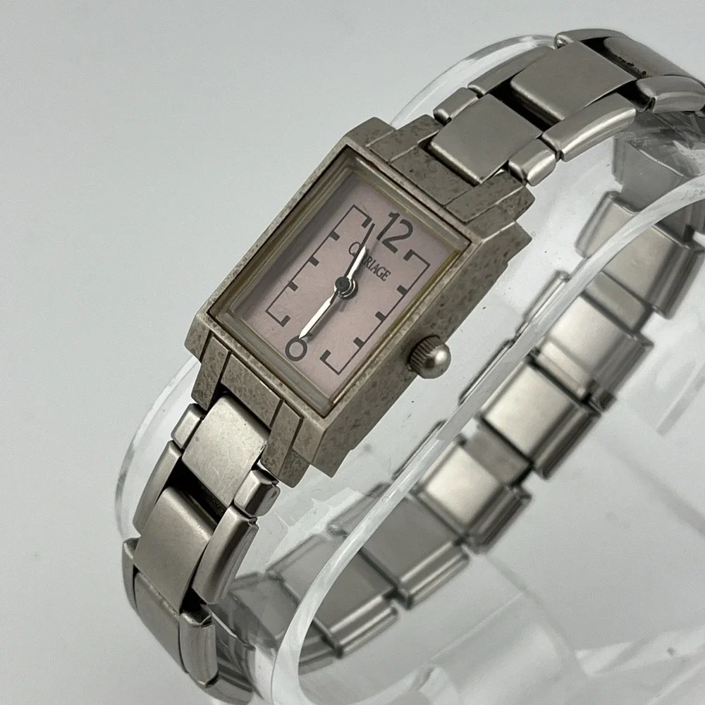 Carriage Timex Watch Women 18mm Case Silver‎ Stretch Band- New Battery